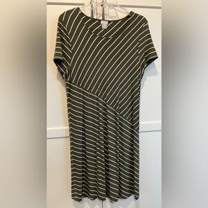 Chicos Dress Size 2 Womens L Short Sleeve T-Shirt Shift Dress Stretch Casual